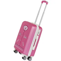 New Barbie Rosa Maleta de Cabina ABS 4 Ruedas Varsity