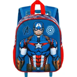 New Capitán América Azul Mochila 3D con Ruedas Pequeña First