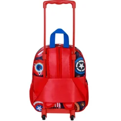 Best Capitán América Multicolor Mochila 3D con Ruedas Pequeña Patriot
