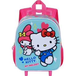Outlet Hello Kitty Azul Mochila 3D con Ruedas Pequeña Friendship