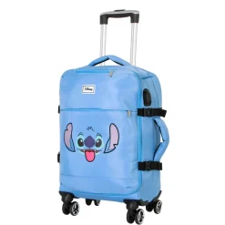 Fashion Lilo y Stitch Azul Maleta de Cabina 4 Ruedas Face