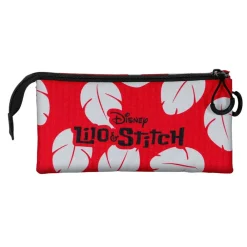 Discount Lilo y Stitch Rojo Estuche Portatodo Triple Kiss