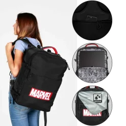 Outlet Marvel Negro Mochila Mercury Comics