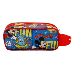 New Mickey Mouse Multicolor Estuche Portatodo Doble 3D Fun