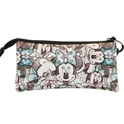 Outlet Minnie Mouse Gris Estuche Portatodo Triple Drawing