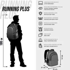 Sale Miércoles Negro Mochila Running PLUS Chains