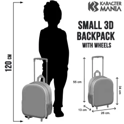 Hot Naruto Multicolor Mochila 3D con Ruedas Pequeña Peace