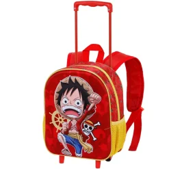 Discount One Piece Rojo Mochila 3D con Ruedas Pequeña Luffy