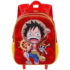 Discount One Piece Rojo Mochila 3D con Ruedas Pequeña Luffy