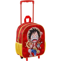 Discount One Piece Rojo Mochila 3D con Ruedas Pequeña Luffy