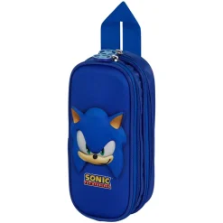 Clearance Sonic Azul Estuche Portatodo Doble 3D Face