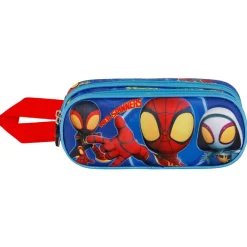 Fashion Spiderman Azul Estuche Portatodo Doble 3D Spinners