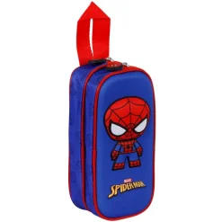 Clearance Spiderman Azul Estuche Portatodo Doble 3D Bobblehead