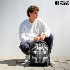Outlet Spiderman Negro Mochila HS PLUS Town