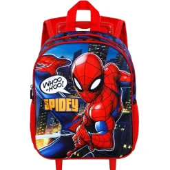 Discount Spiderman Rojo Mochila 3D con Ruedas Pequeña Mighty